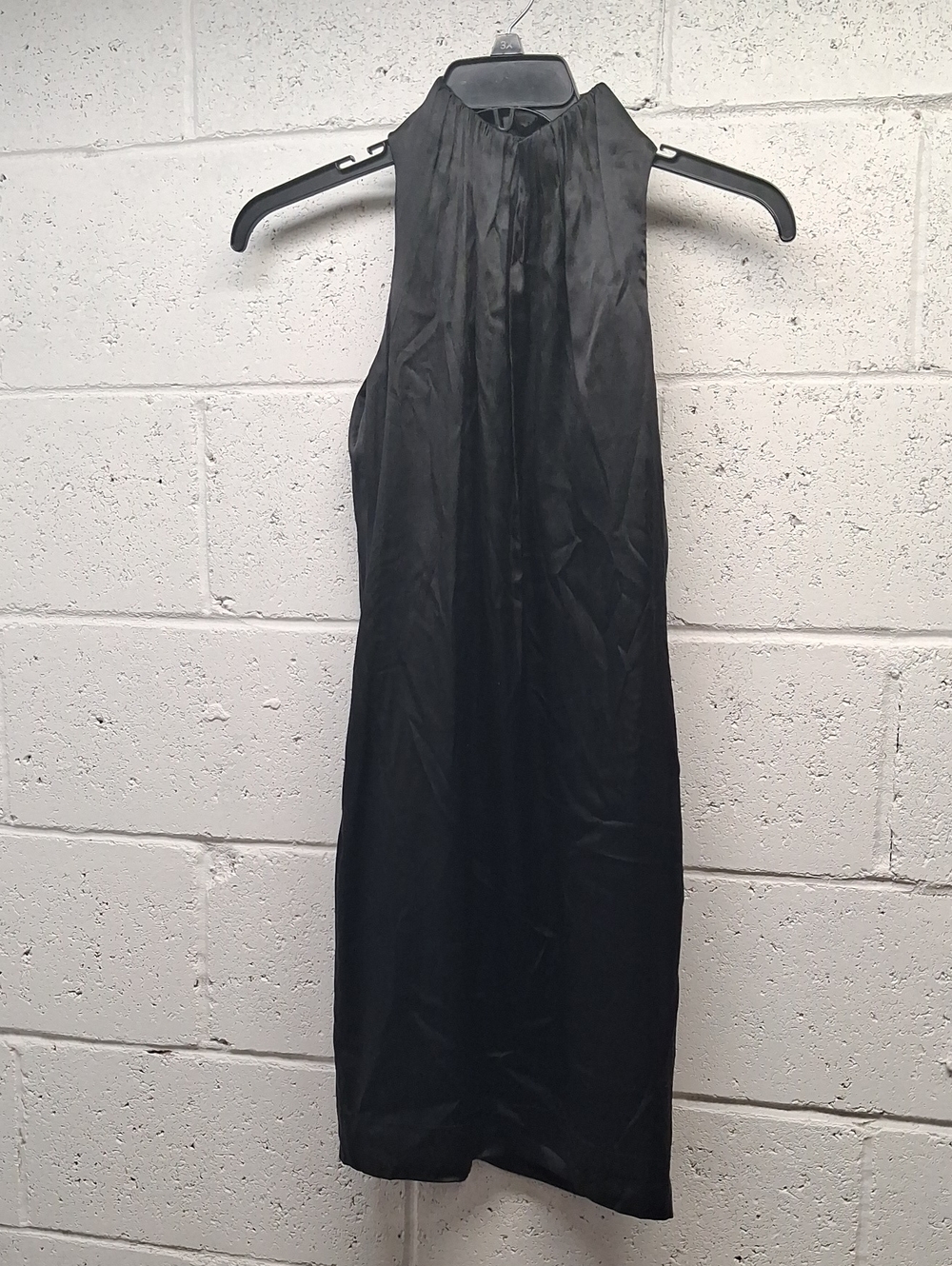 Black Satin Halter Neck Women’s Dress